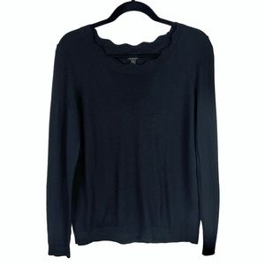 Talbots Perfect Merino Wool Sweater Size M Black